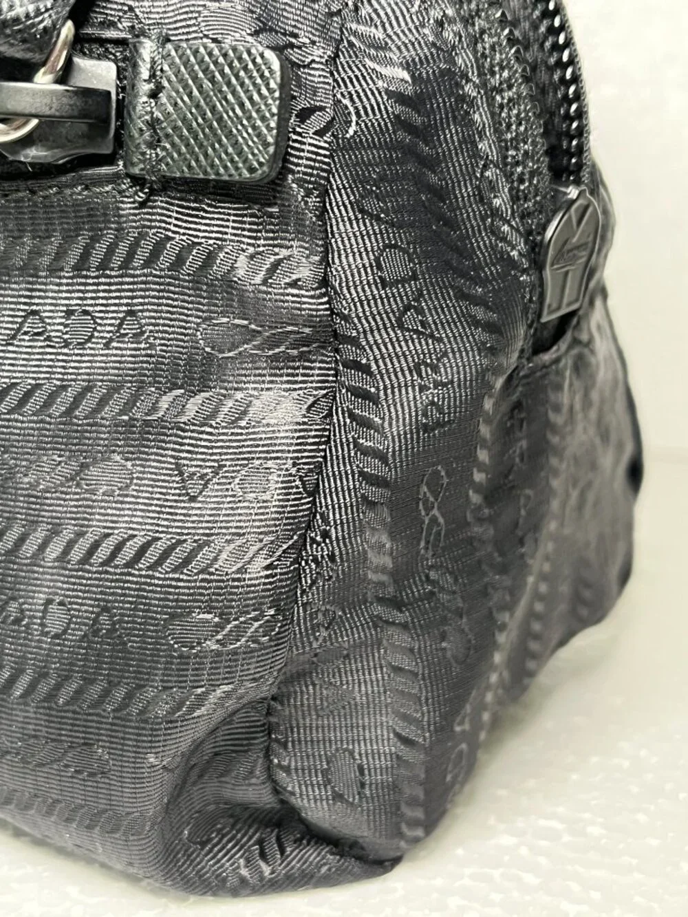 Prada Black Nylon Wristlet Pouch Authentic